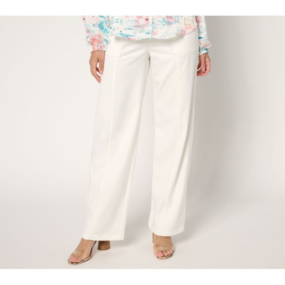 nicole by Nicole Miller Women's Petite Pants 10P Twill Utility Pant White
